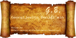 Georgijevits Benjámin névjegykártya